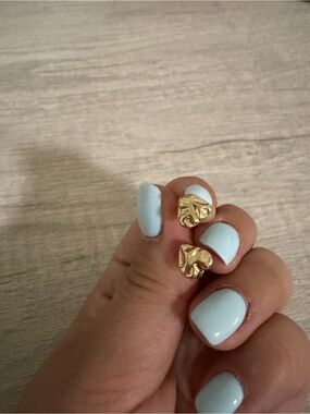Gold Heart Stud Earrings